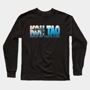 KOH TAO Gulf of Thailand - Beautiful Sunset Aerial Long Sleeve T-Shirt